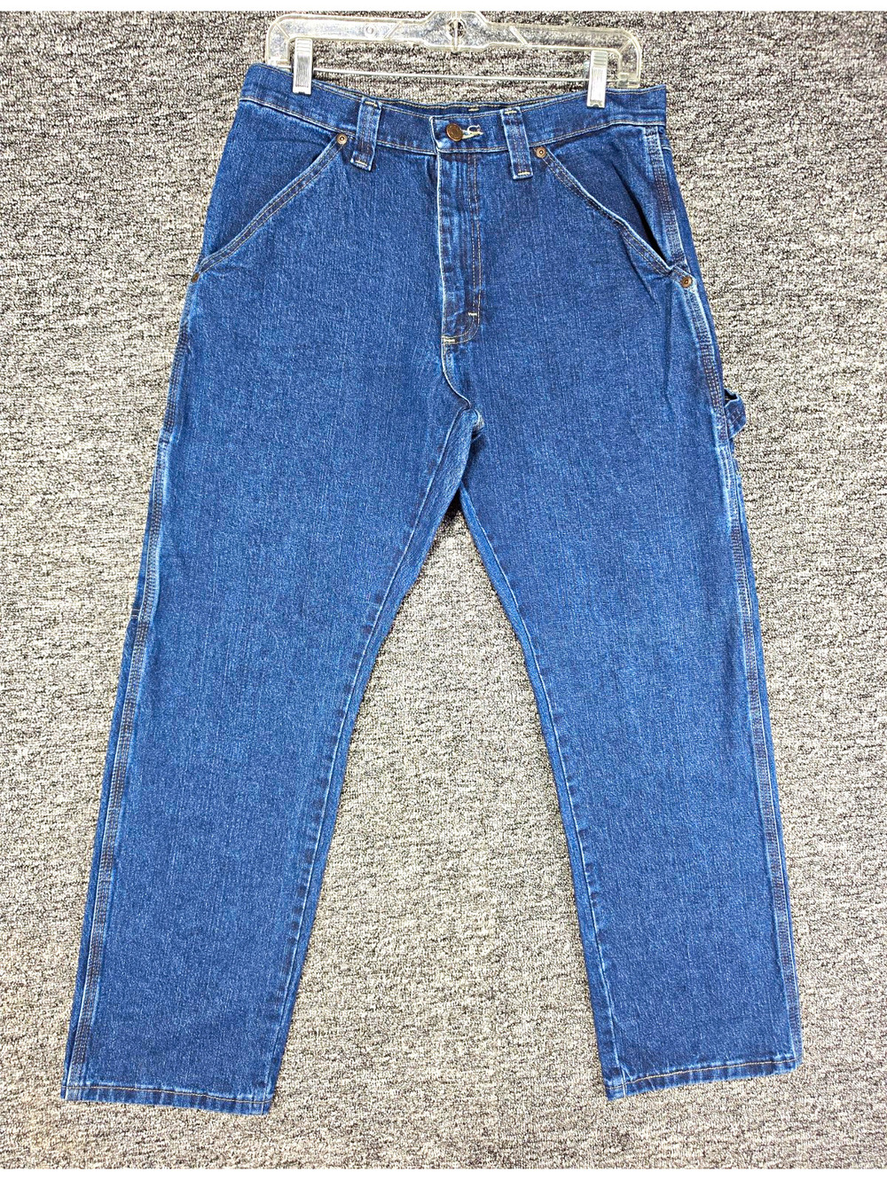 Wrangler 30X Relaxed Fit Dark Wash Blue Denim Straight Leg 5-Pocket Jeans